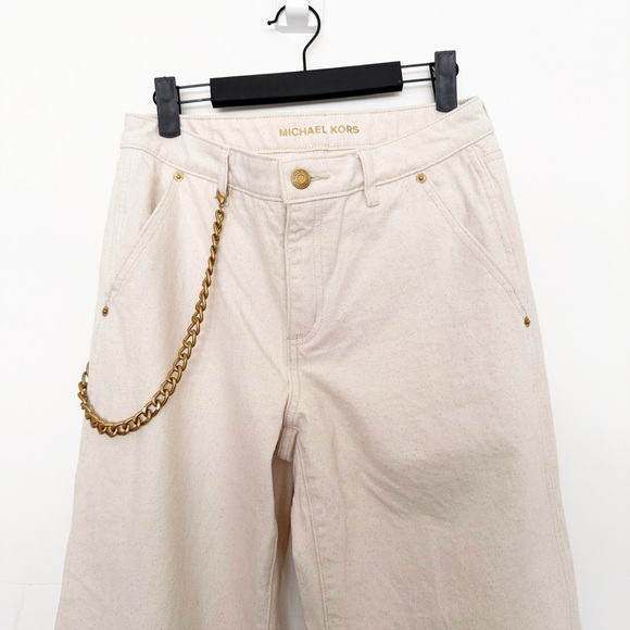 Michael Kors Relaxed Wide-Leg Jeans in Natural Wash Size 2 - Picture 5 of 9